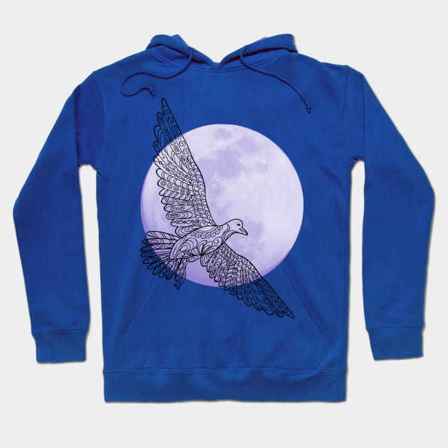 seaguul with moon Hoodie by Alina